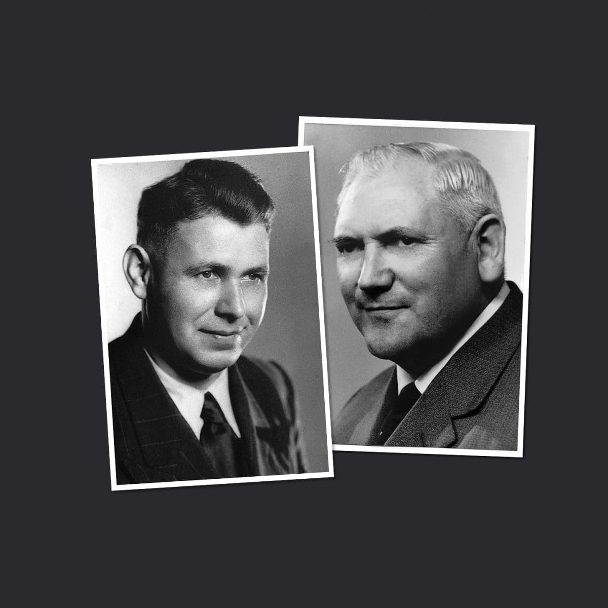 K&M Gründer: Portraits von Karl König & Erich Meyer in einem Bild