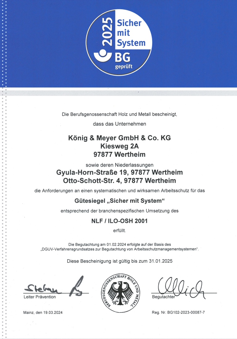 Gütesiegel "Sicher mit System"