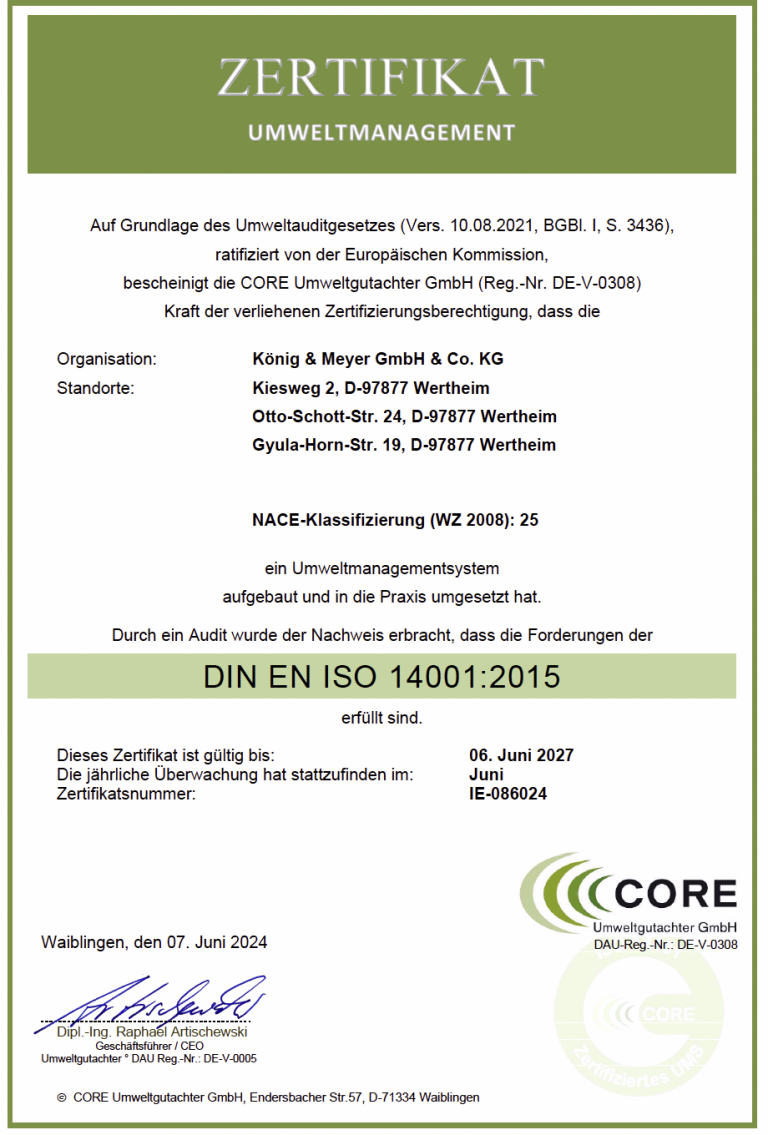 Umweltmanagementsystem DIN EN ISO 14001:2015