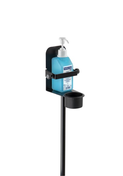 Disinfectant stand with bracket